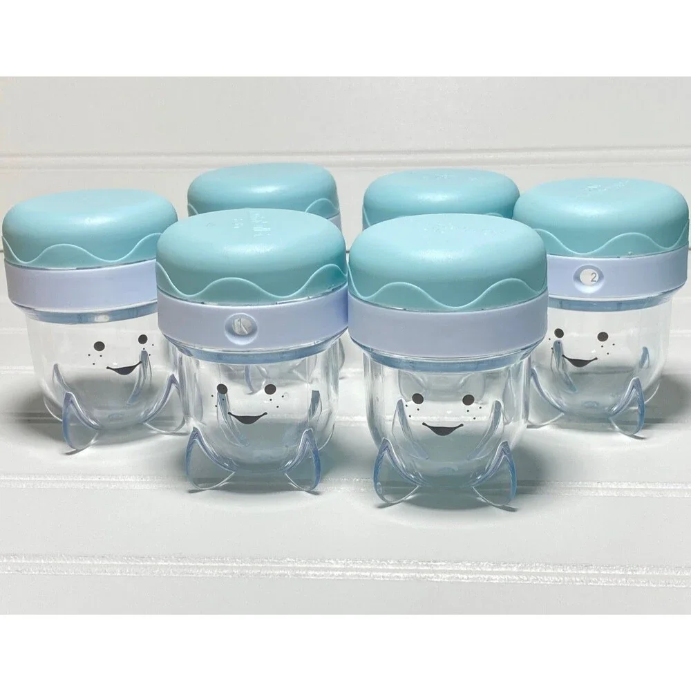Nutribullet Baby Food Blender Cups Storage Jars Freezer Tray Blue/White NBY50100